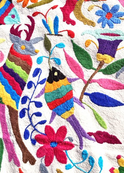 画像4: オトミの刺繍特大布マルチカバー (4)