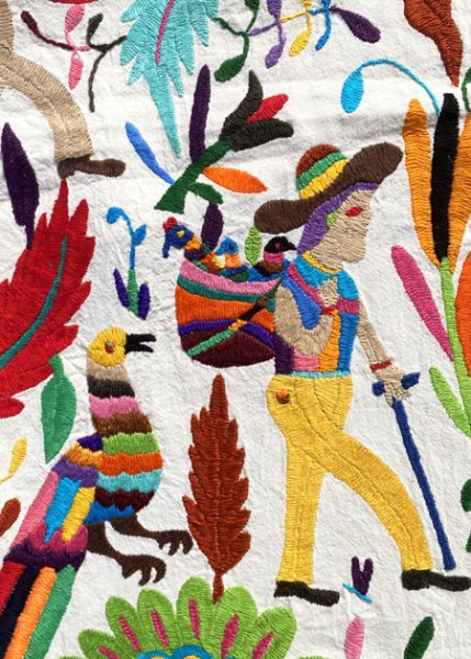 画像4: オトミの刺繍ベッドカバー・テーブルクロス (4)