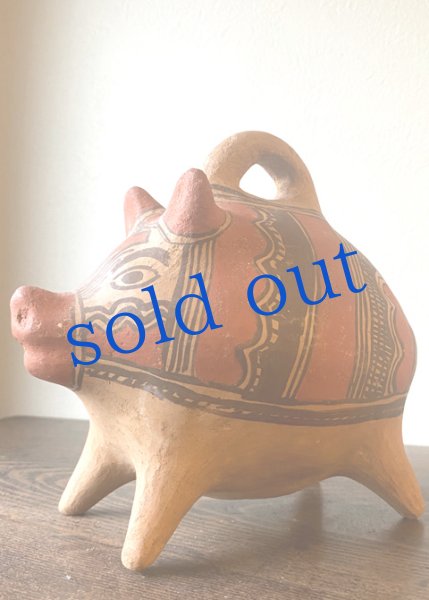 画像1: 素焼きブタ貯金箱 (1)