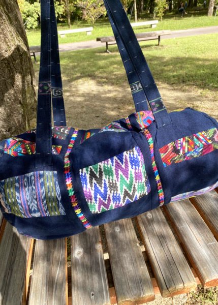 画像1: グアテマラウイピルボストンバッグ  (1)