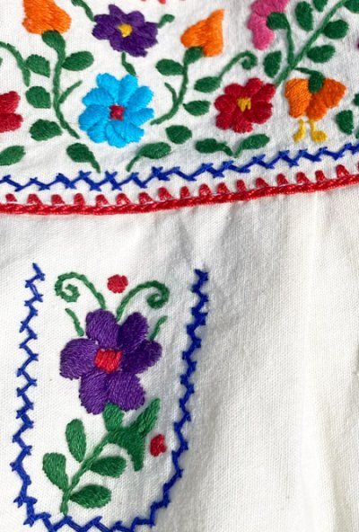 画像2: メキシコ刺繍のチュニックワンピース