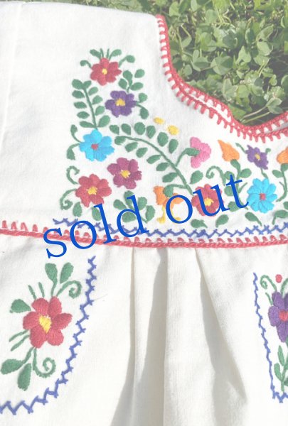 画像2: メキシコ刺繍のチュニックワンピース (2)