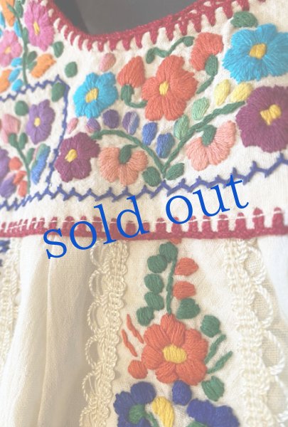 画像3: メキシコ刺繍のワンピース　 (3)