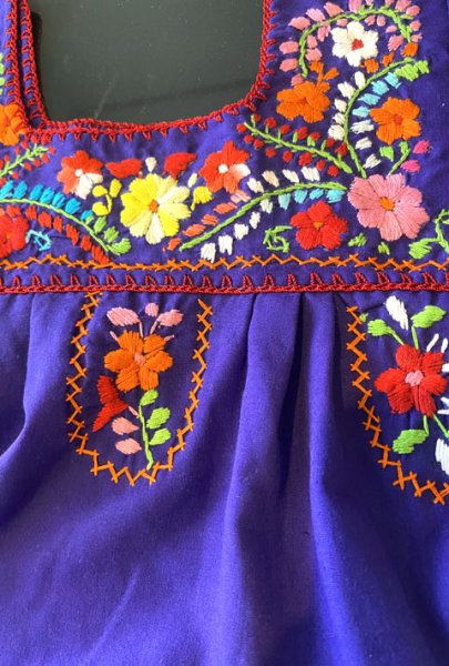 画像2: メキシコ刺繍のワンピース (2)