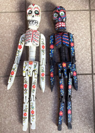 画像2: 木製ブラブラガイコツ人形　