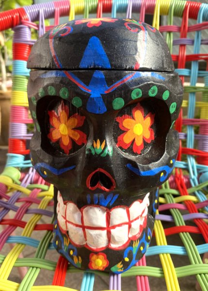 画像2: 木製ガイコツヘッド小物入れ (2)