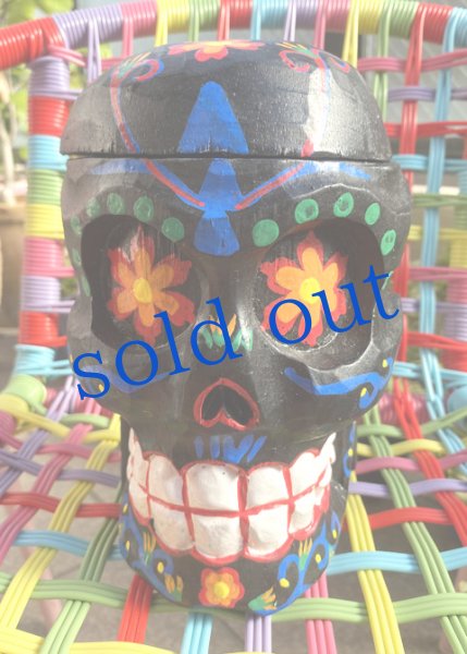 画像2: 木製ガイコツヘッド小物入れ (2)