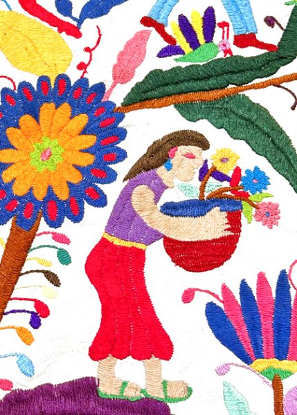 画像5: 1/4サイズ細かな刺繍　オトミの刺繍絵特大サイズ (5)