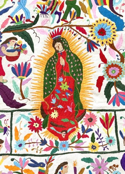 画像1: 1/4サイズ細かな刺繍　オトミの刺繍絵特大サイズ