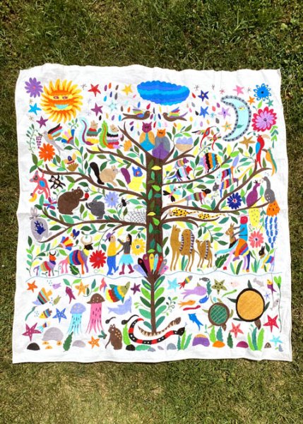 画像2: オトミの刺繍特大刺繍絵 (2)