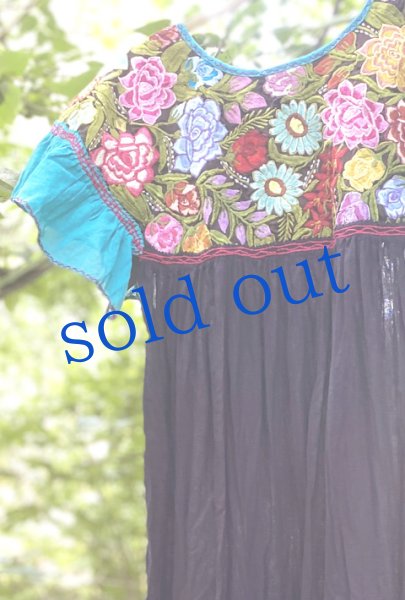 画像2: メキシコ刺繍のワンピースドレス (2)