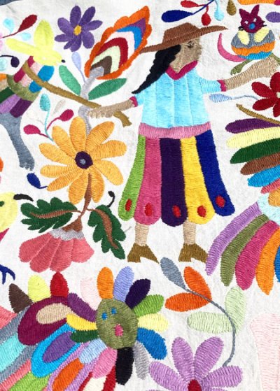 画像3: オトミの刺繍布大サイズダンガリー縁