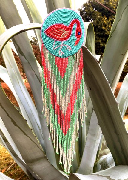 画像1: ウイチョル族ビーズのバレッタ (1)