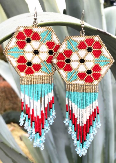 画像1: マイクロビーズのメキシカンピアス