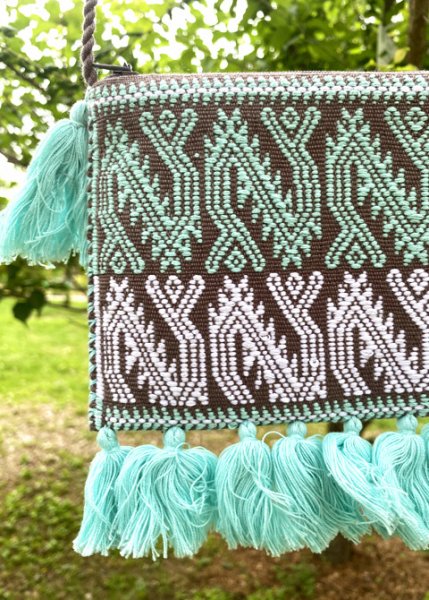 画像2: メキシコチアパス手織り生地のミニバッグ　 (2)