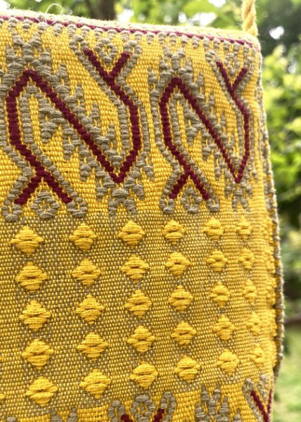 画像4: メキシコチアパス手織り生地のミニバッグ (4)