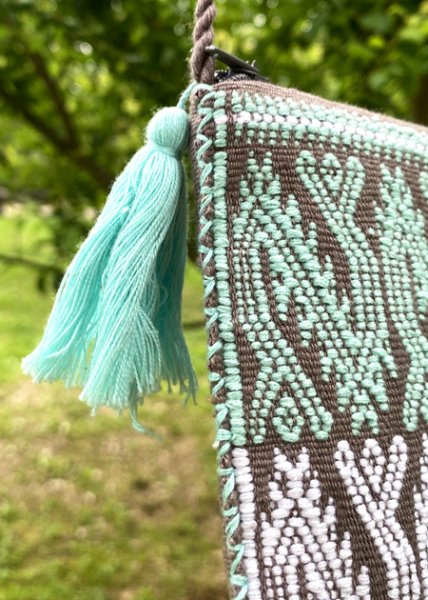 画像4: メキシコチアパス手織り生地のミニバッグ　 (4)