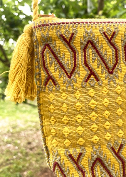 画像2: メキシコチアパス手織り生地のミニバッグ (2)