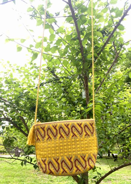 画像3: メキシコチアパス手織り生地のミニバッグ (3)