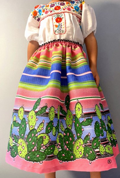画像1: メキシコ民族衣装　舞踊スカート (1)
