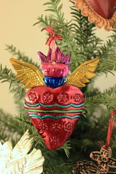 画像1: ハートのブリキオーナメント (1)