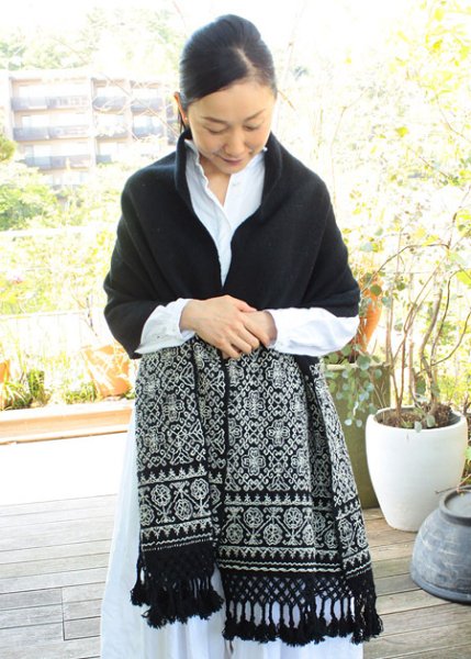 画像1: プエブラ州の刺繍ショール　 (1)