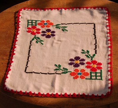 画像1: メキシコ刺繍クロス（45cm×４5cm）