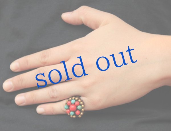 画像2: 天然石とワックスコードの編みこみリング (2)