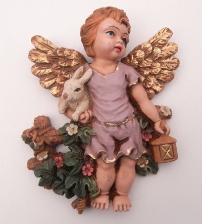 画像1: 天使の子供とうさぎ（壁掛け）
