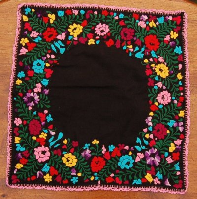 画像1: メキシコ刺繍クロス（４８cm×４７cm）