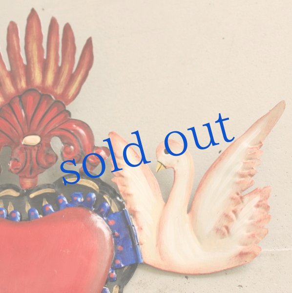 画像4: ハートと平和の鳥・ブリキの壁掛け&ミラー (4)