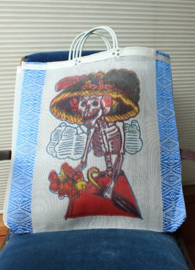 画像1: メキシコガイコツのビーチバッグ