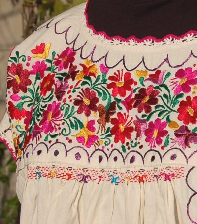 画像2: メキシコ刺繍ブラウス「サンアントニーノ」