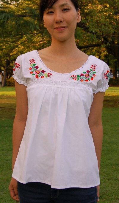 画像1: メキシコ刺繍民族衣装ブラウス「サンアントニーノ」