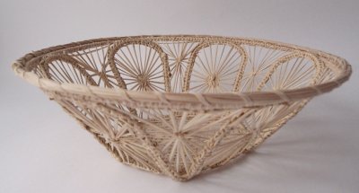 画像1: 椰子の葉・レース編みのバスケット-コロンビア