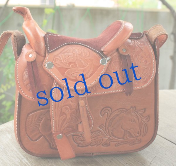 画像2: 本革・型押し・馬の鞍型バッグ(大) (2)