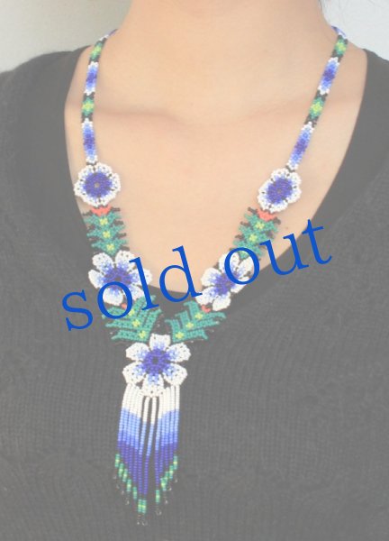 画像3: ウィチョルビーズの花ネックレス (3)