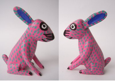 画像1: アレブリヘ「ウサギ」メキシコ・オアハカの木彫り人形
