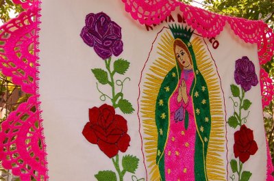 画像2: メキシコ刺繍クロス（８３cm×８３cm）