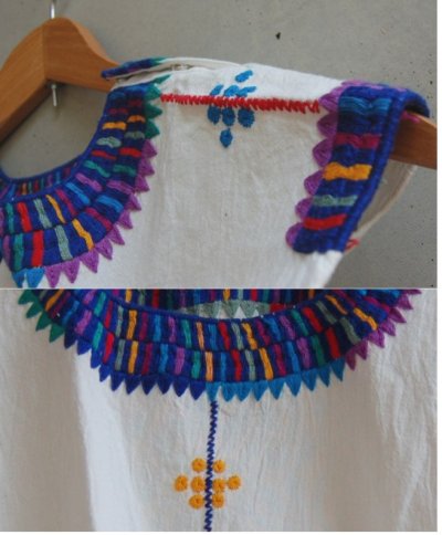 画像2: オーガニックコットンのメキシコ刺繍ブラウス(ウィピル）