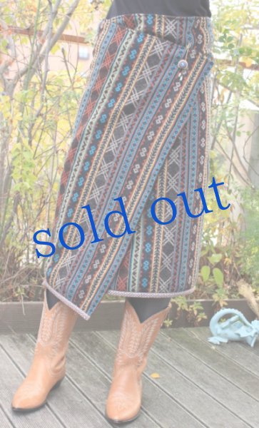 画像5: リバーシブル巻き布ショールポンチョ (5)