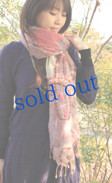 画像5: 春色・軽いウールガーゼのジプシーストール (5)