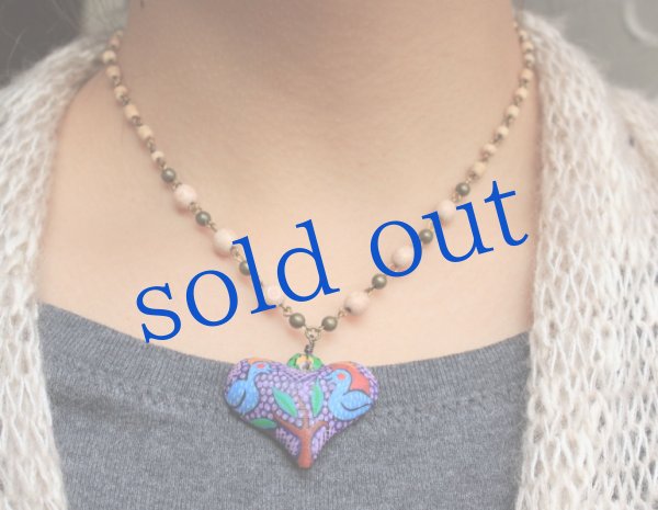 画像3: オアハカ木彫り・ハートのペンダント (3)