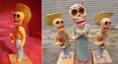 画像1: メキシコ-ガイコツ人形