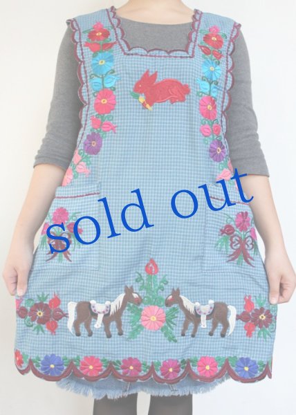画像2: オアハカの刺繍エプロン(デラックス) (2)