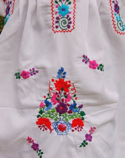 画像3: メキシコ刺繍のワンピース(キッズ）