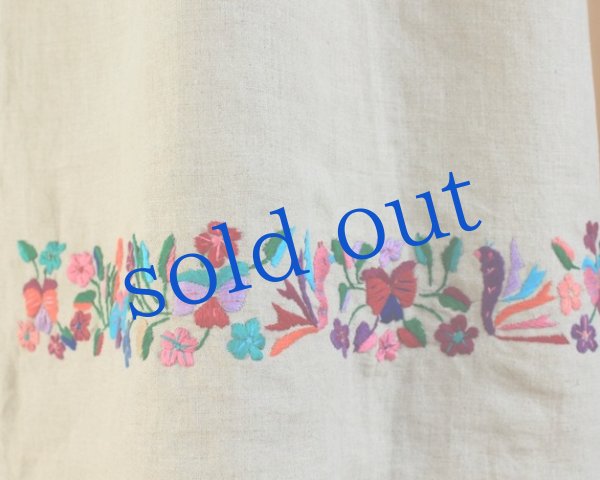 画像5: 麻リネン・メキシコ刺繍 ワンピース (5)