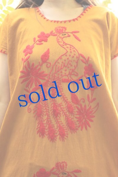 画像3: 刺繍ウィピルドレス-孔雀の刺繍 (3)