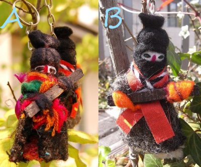 画像1: サパティスタの人形キーホルダー（手織り布）