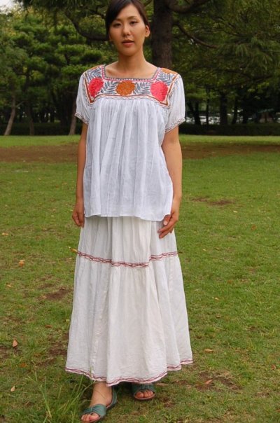 画像1: ミヘ刺繍のスカート